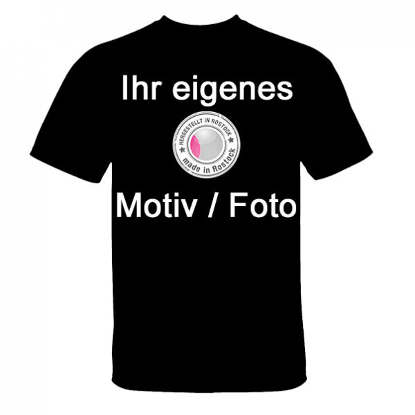 T-Shirt schwarz für ihn mit eigenem Motiv bedruckt