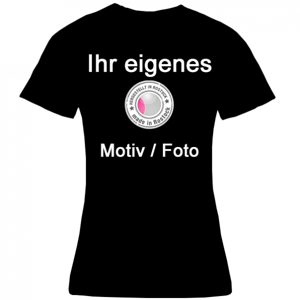 T-Shirt schwarz für sie mit eigenem Motiv bedruckt